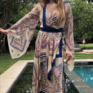 Pastel Flowy Silk BCBG Runway Dress